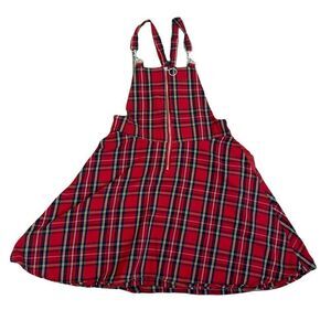 Hot Topic Plaid Overall Skirt Sz XS